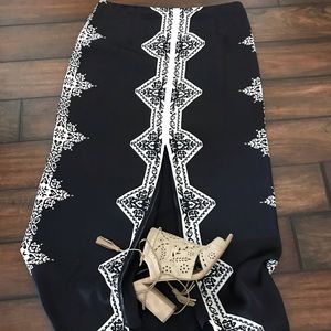 Long navy & white skirt from Rafaela studio